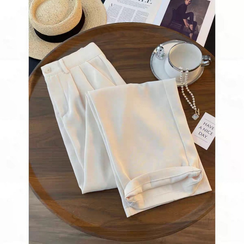 High Waisted Pleated Trousers for Women - Nina