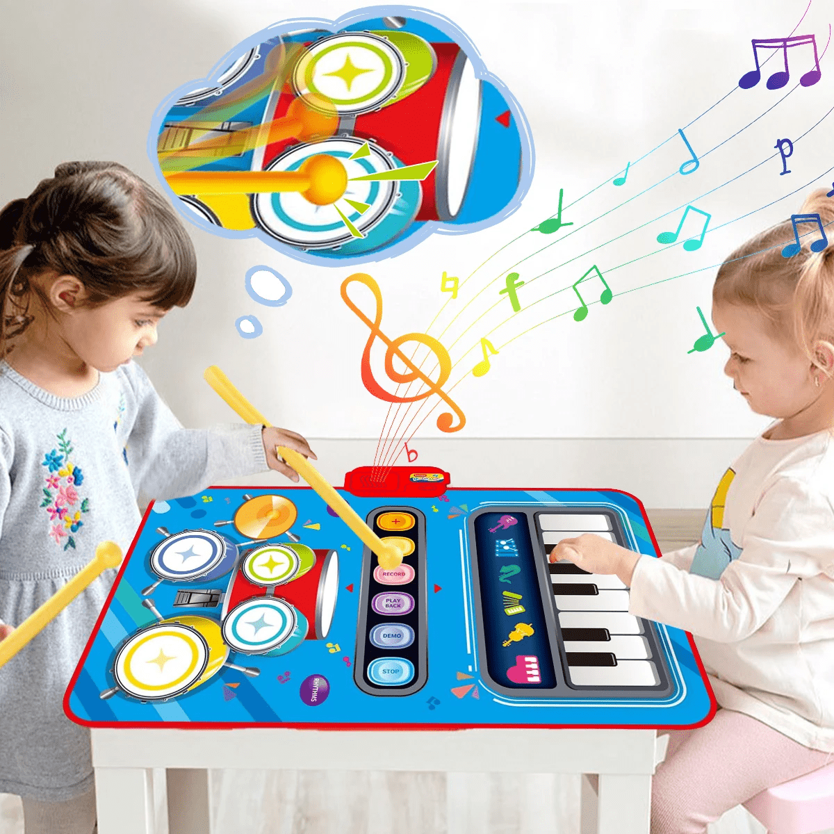 Interactive Music Mat for Kids with 5 Instruments (Drums, Piano, Violin)
