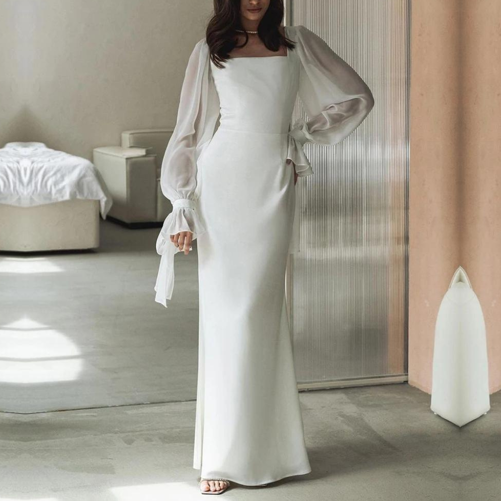 Elegant Maxi Dress with Long Sleeves for Women | Wedding Guest Outfit