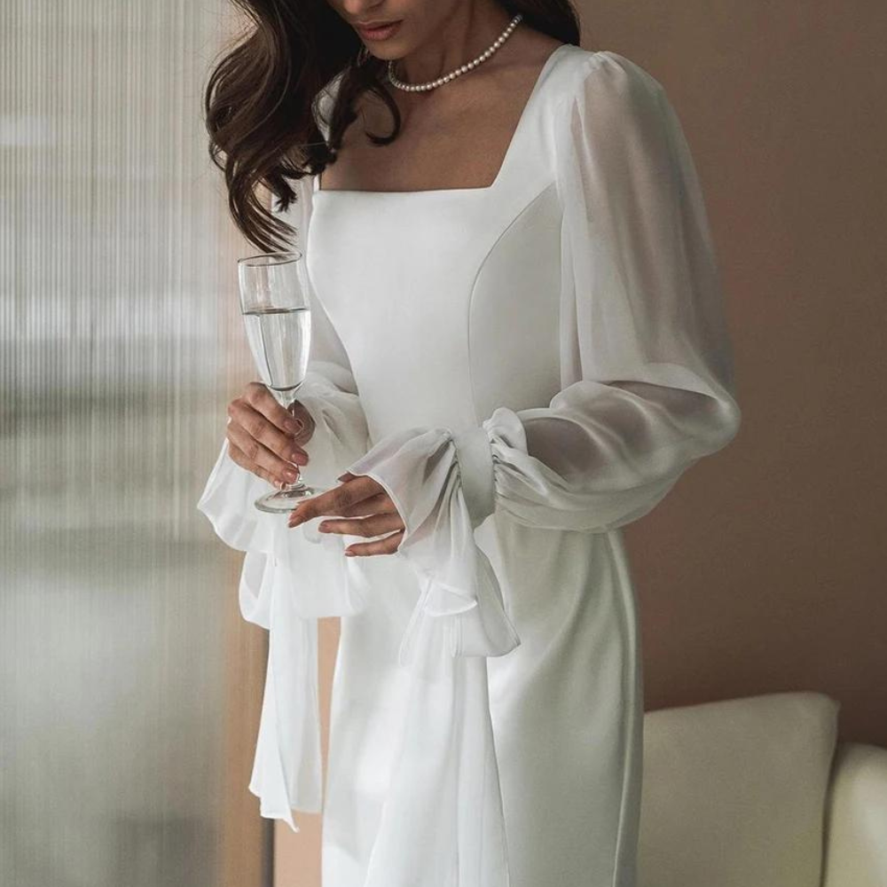 Elegant Maxi Dress with Long Sleeves for Women | Wedding Guest Outfit