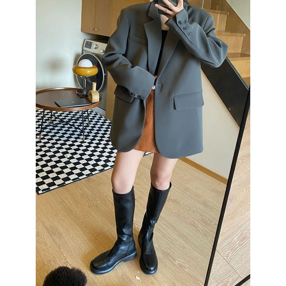 Single Breasted Oversized Blazer Jacket for Women - Ornella