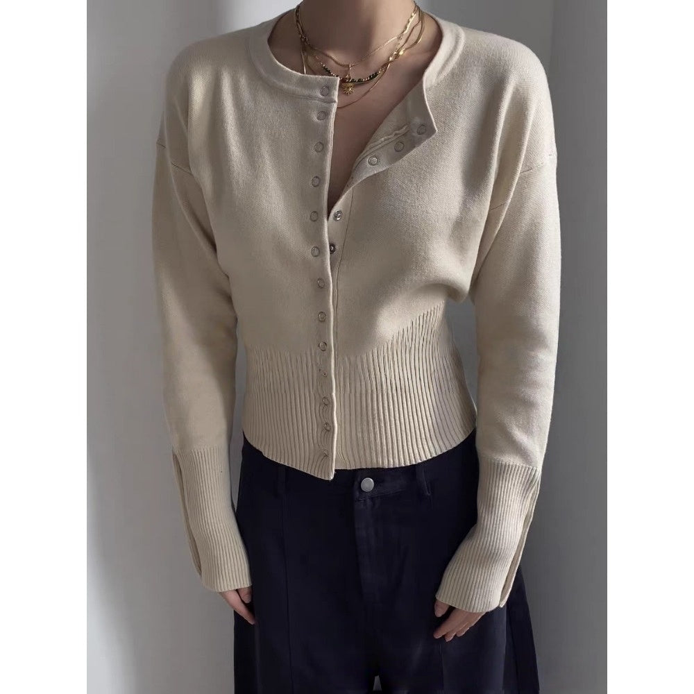 Knit Button Down Cardigan with Long Sleeves for Women - Claudia