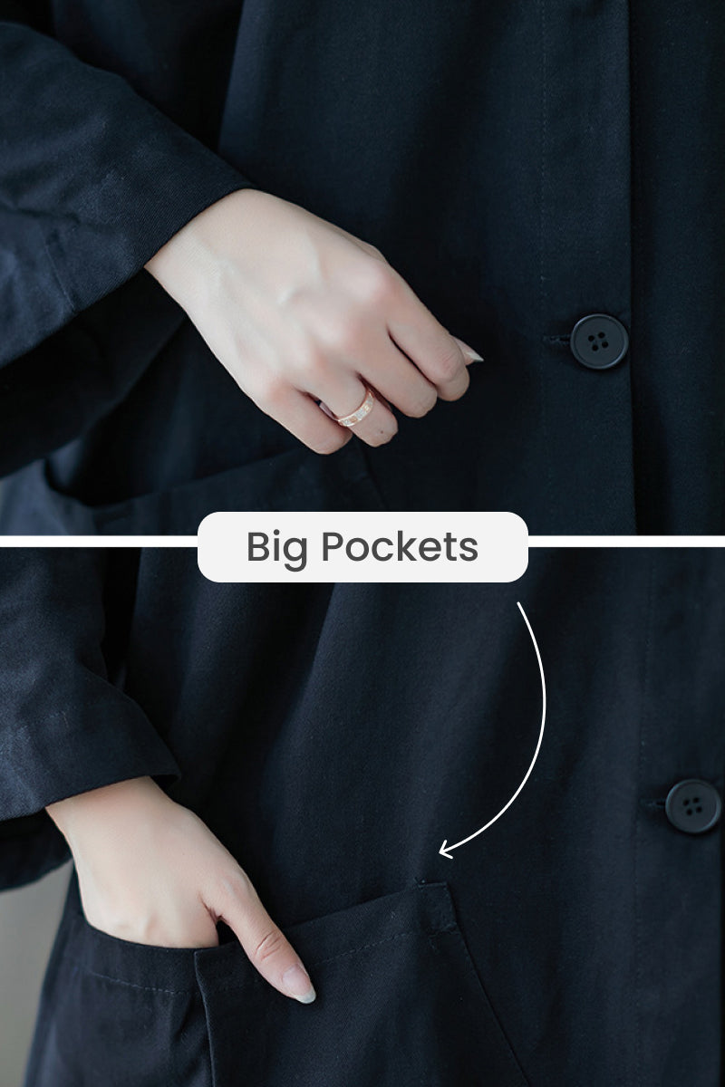 Women's Loose Coat | Large Pockets