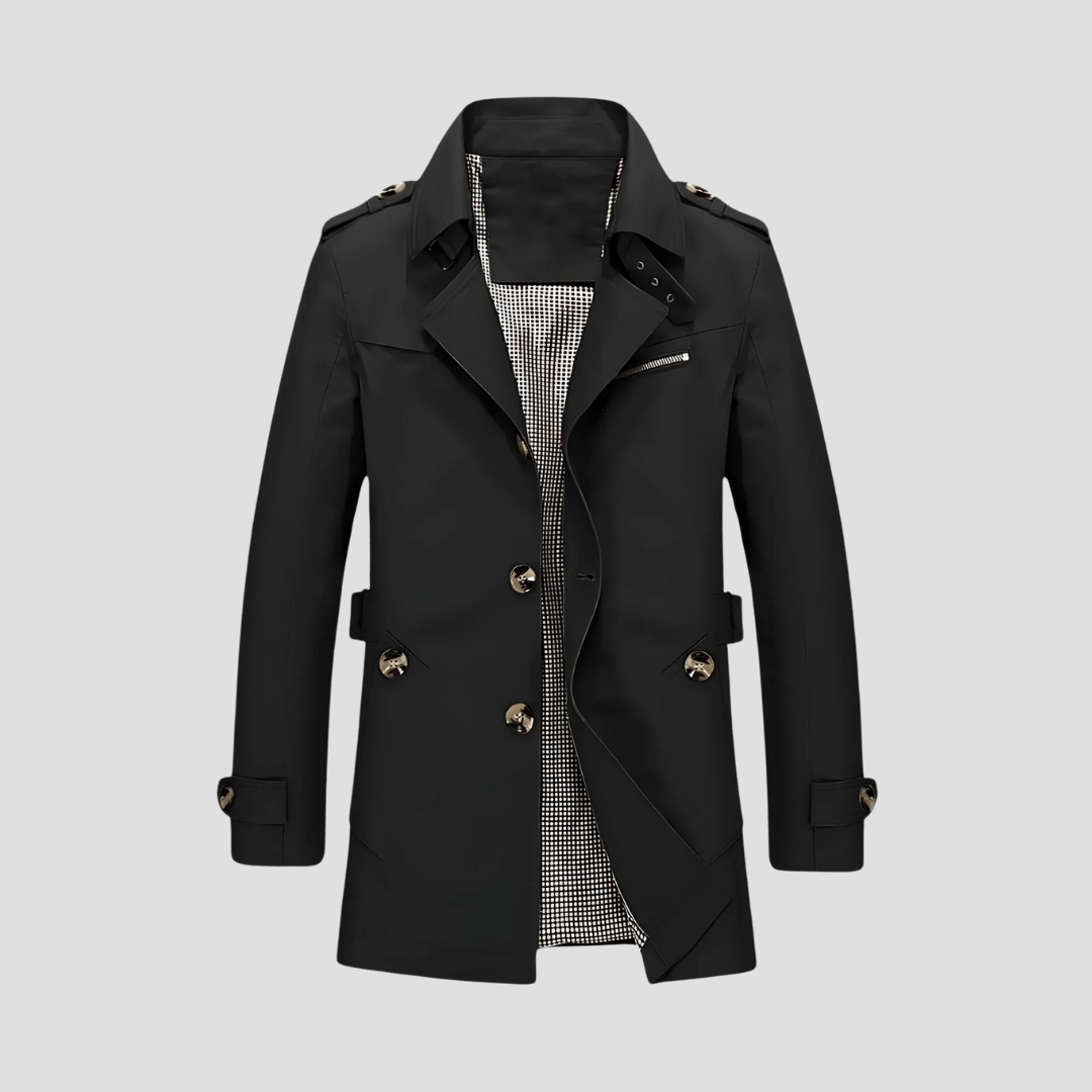 Men's Buttons Trench Coat | Leisure
