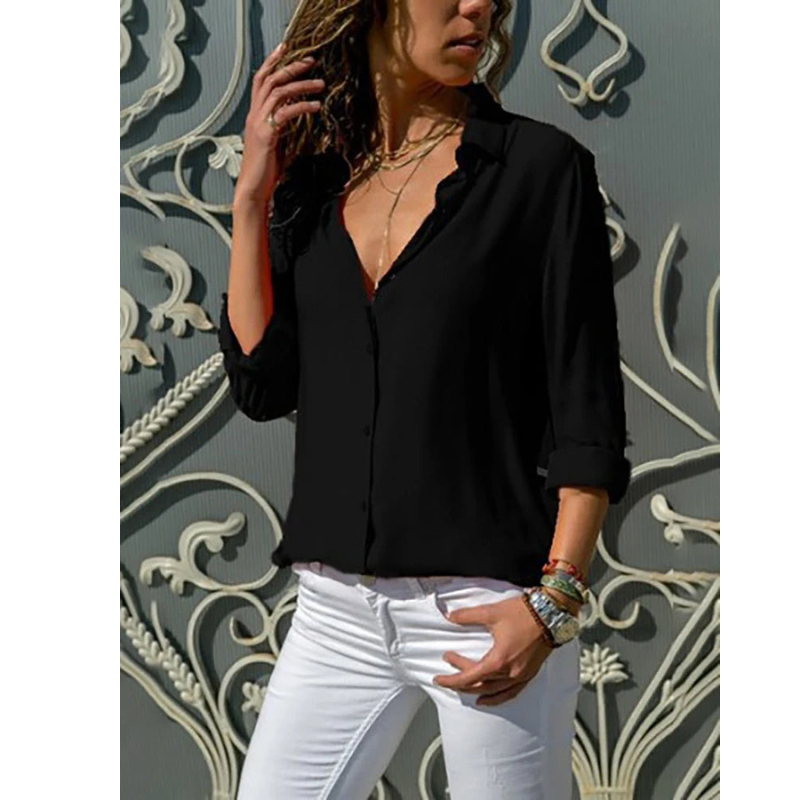 Formal Long Sleeve Blouse for Women | Button Front Design