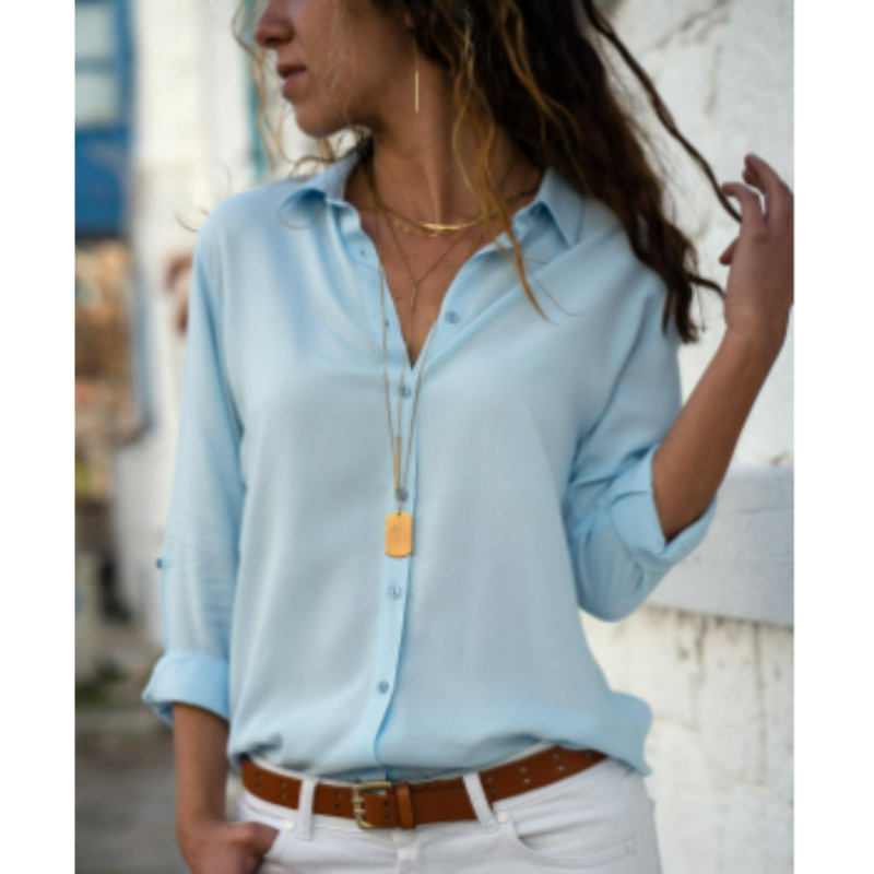 Formal Long Sleeve Blouse for Women | Button Front Design