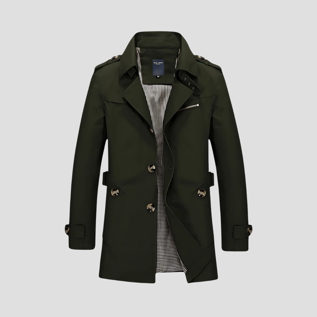 Men's Buttons Trench Coat | Leisure
