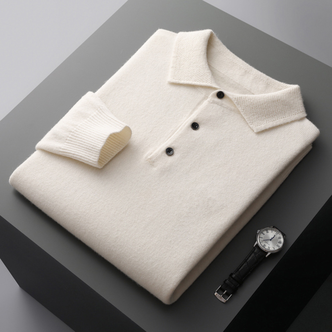 Men's Wool Sweater | Polo Collar