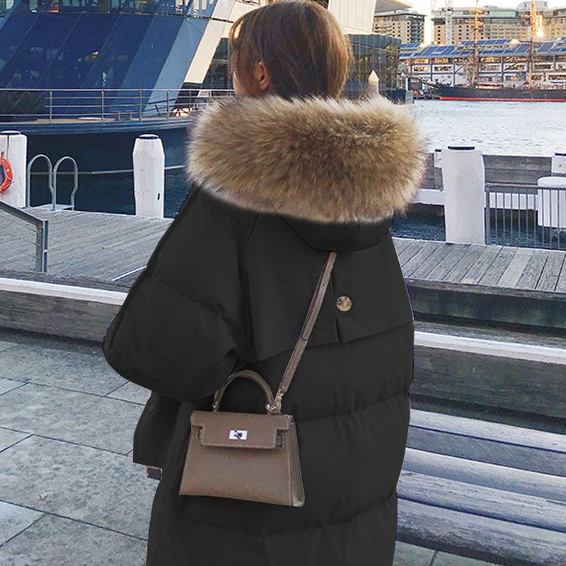 Long Puffer Coat with Fur Hood for Women - Diana