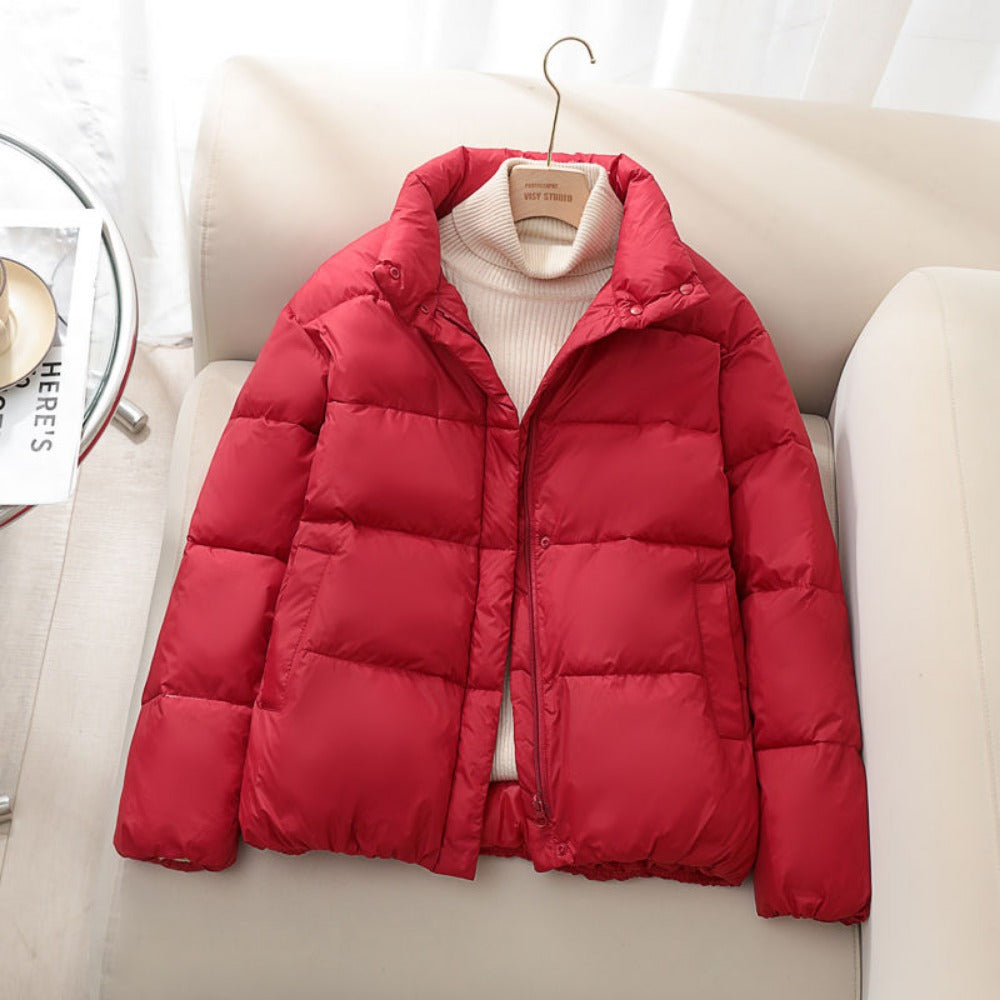 Puffer Jacket with High Collar for Women - Leandra