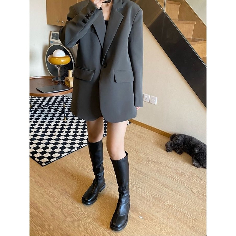 Single Breasted Oversized Blazer Jacket for Women - Ornella