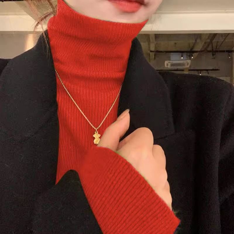 Ribbed Knit Turtleneck Long Sleeve Sweater for Women - Euridice