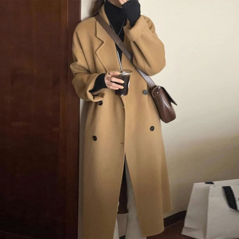 Long Wool Blend Overcoat for Women - Camilla