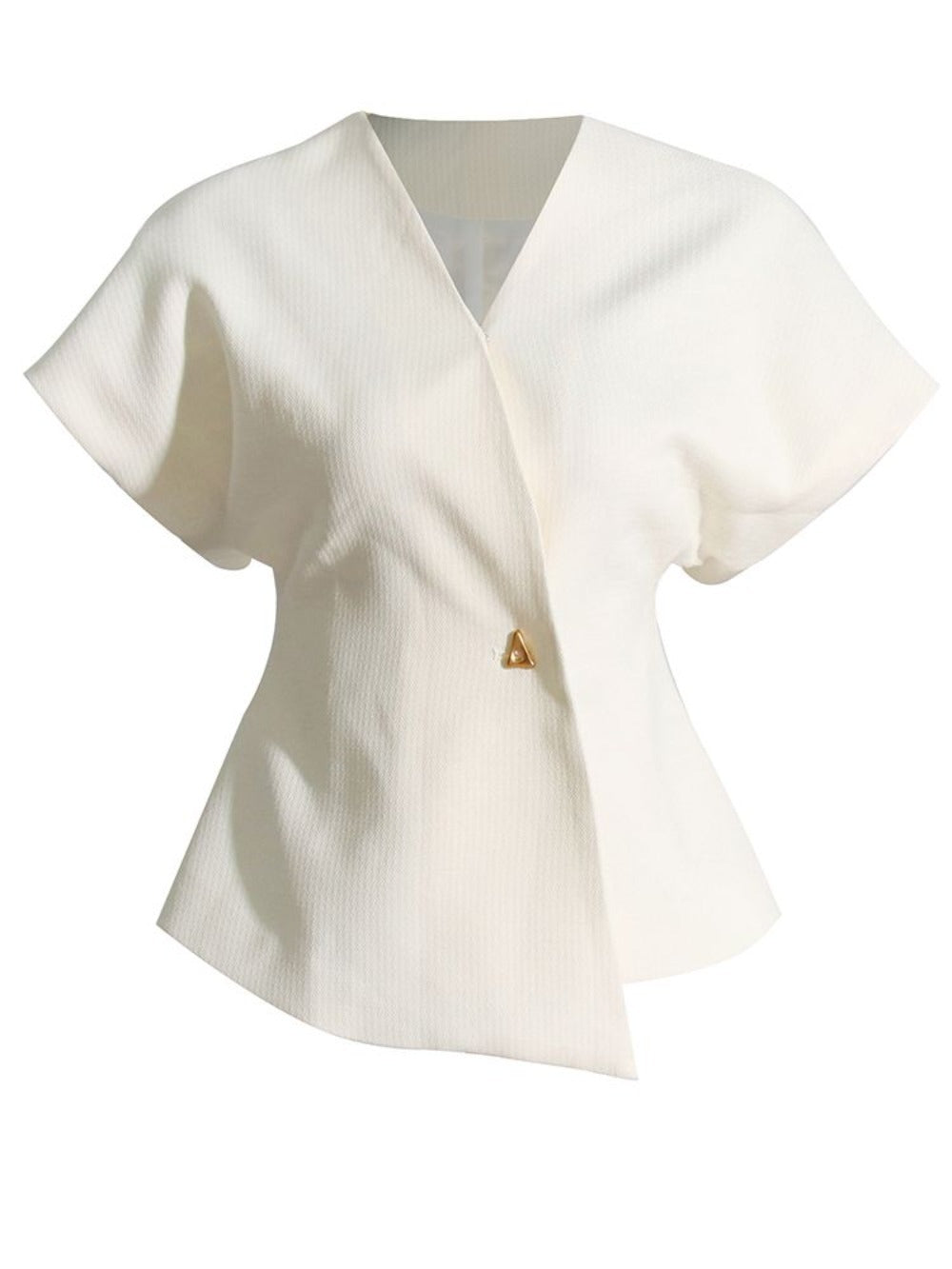 V Neck Wrap Short Sleeve Blouse for Women - Ottavia