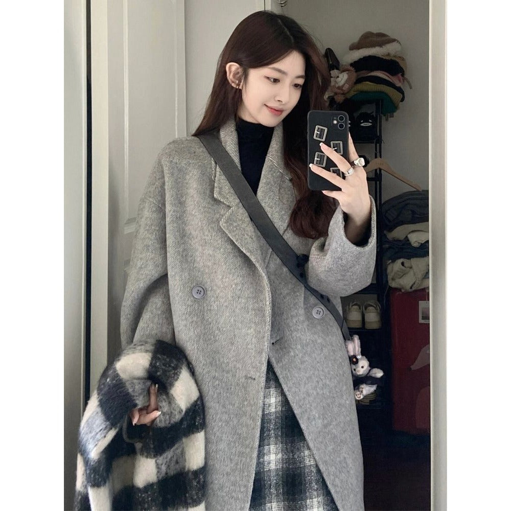 Long Wool Blend Overcoat for Women - Camilla