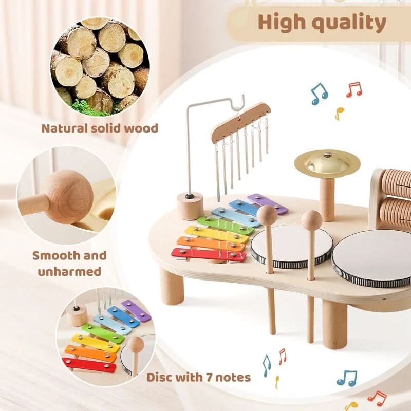 Musical Wooden Toy Set for Creative Babies Aged 12 Months and Up