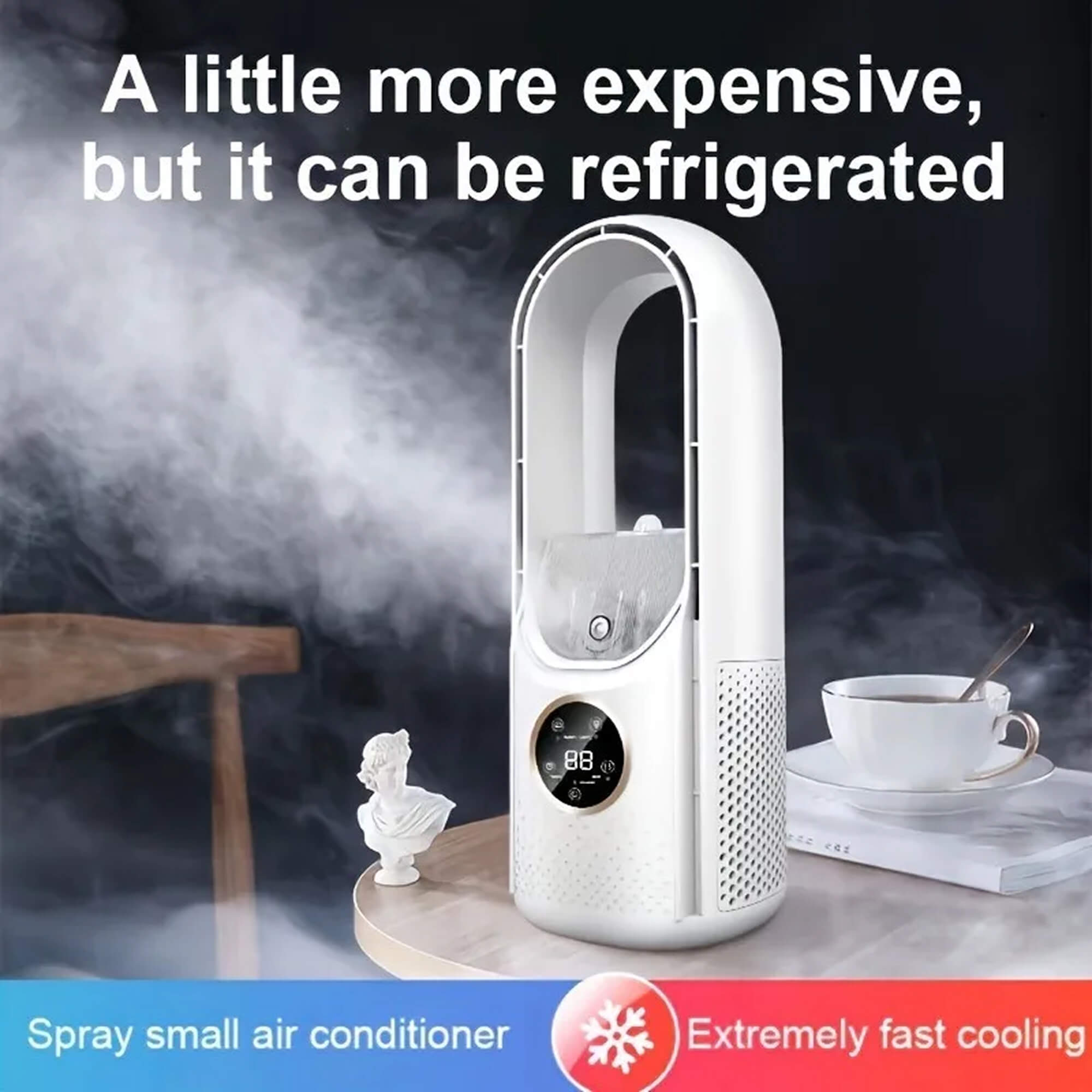 Silent Bladeless Portable Air Conditioner: Ergonomic Design for Home and Office Use