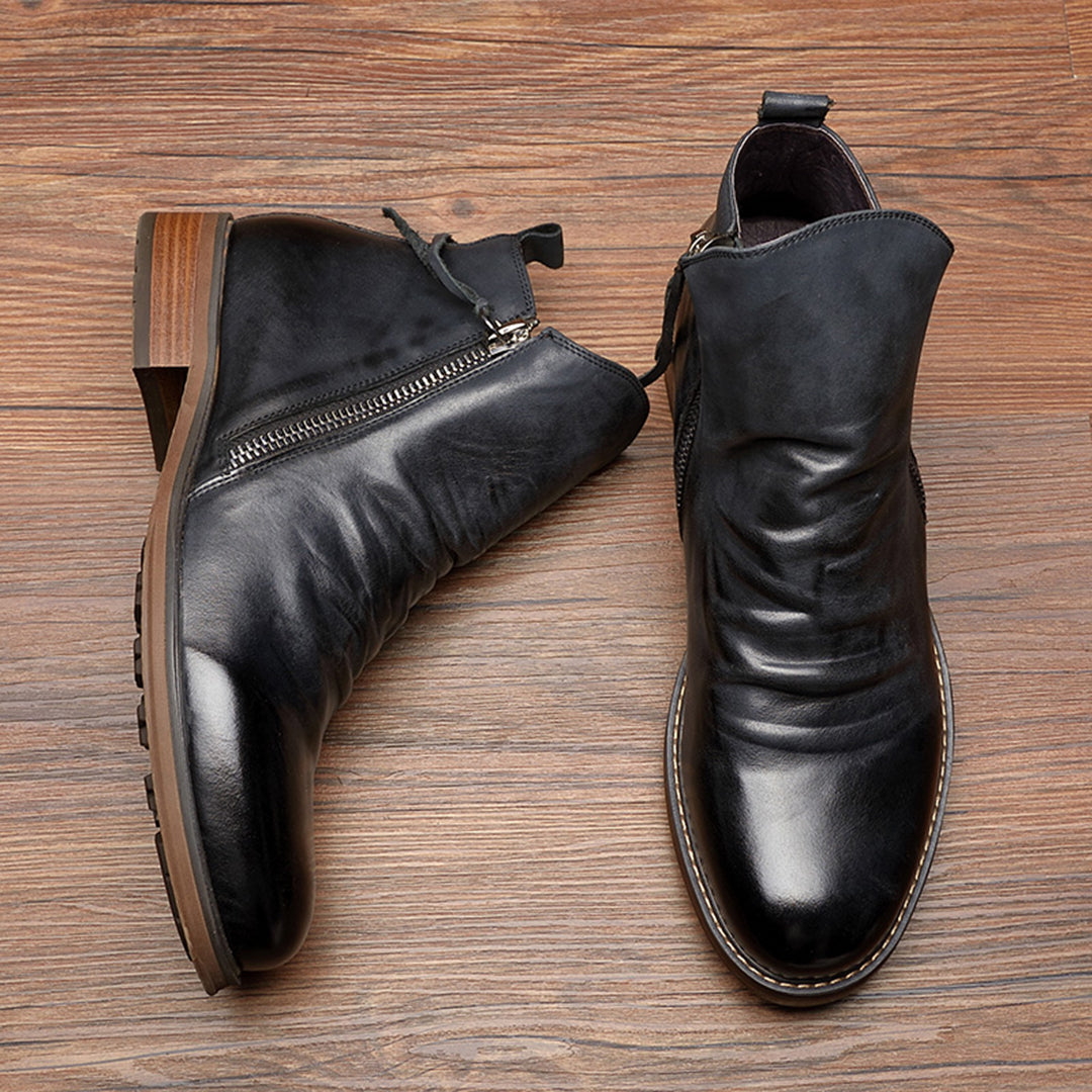 Men's Side Zip Boots | Low Heel