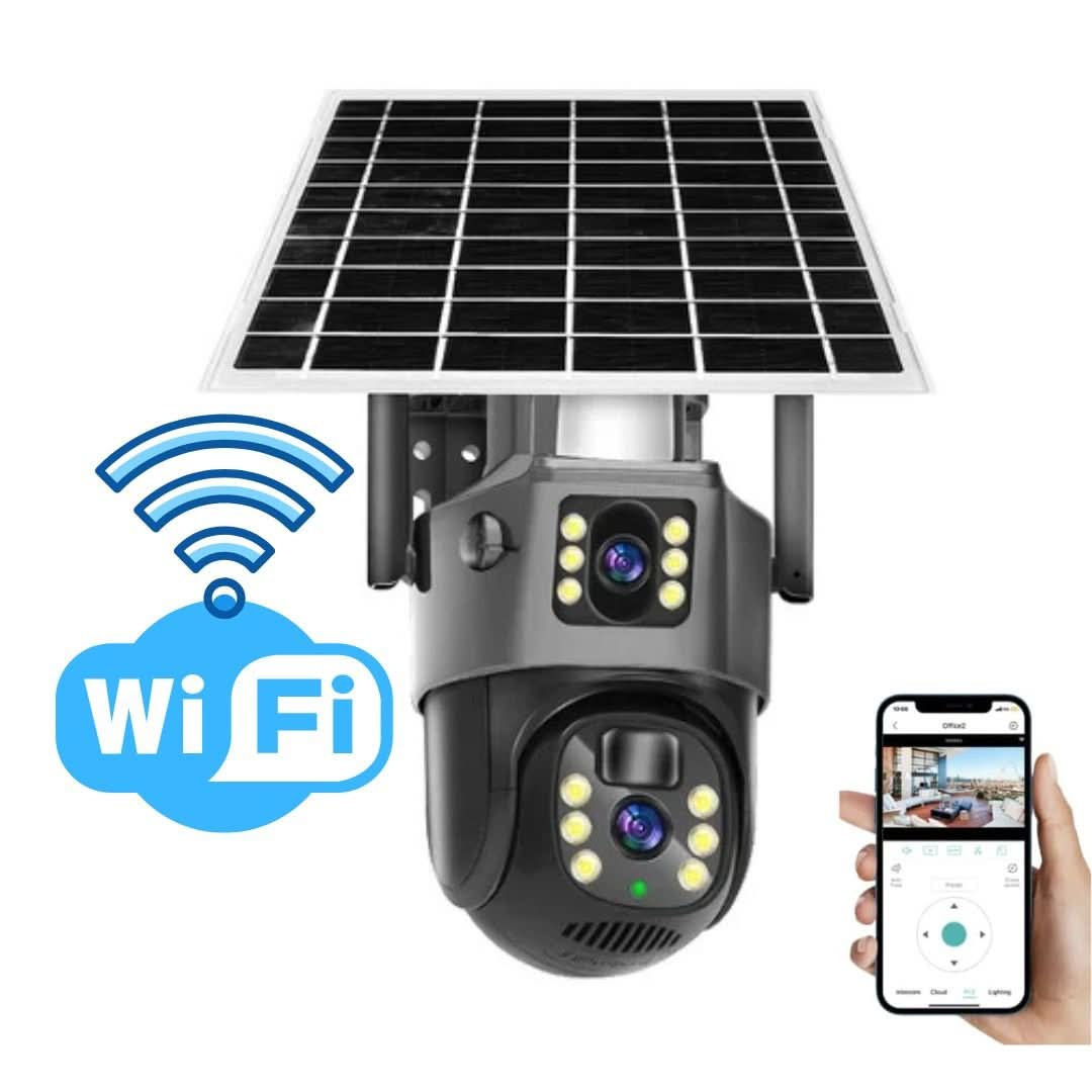 Wireless 4K Security Camera with Solar Panel and 360° Full View