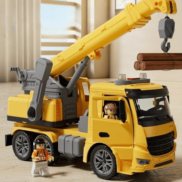Crane Truck Toy with Light & Sound for Creative Construction Fun