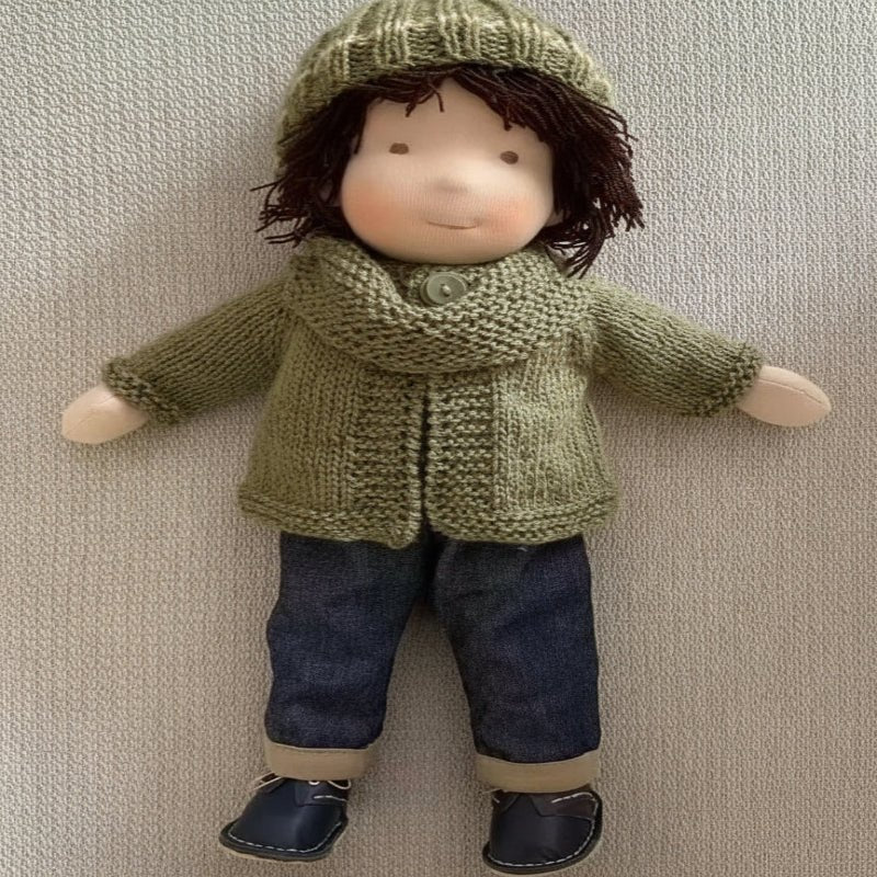 Handmade Waldorf Doll Crafted from Pure Cotton with a Soft 30 cm Body for Children