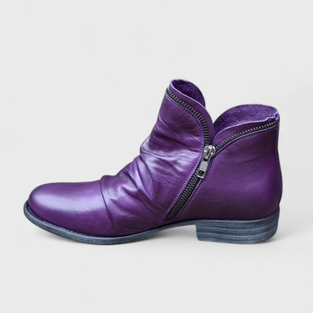 Women's Double Side Zippers Boots | Round Head