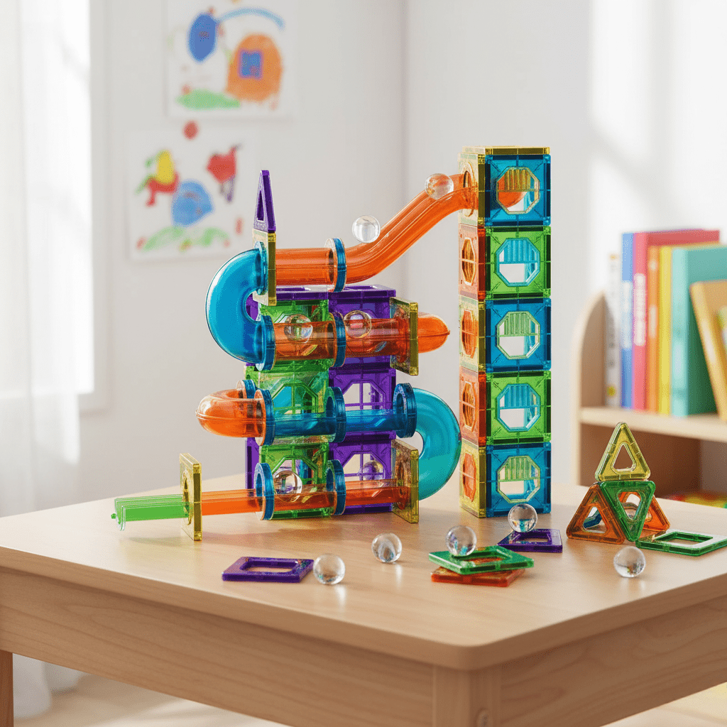 Magnetic Building Blocks for Creative 3D Construction and Learning Fun for Ages 2 and Up