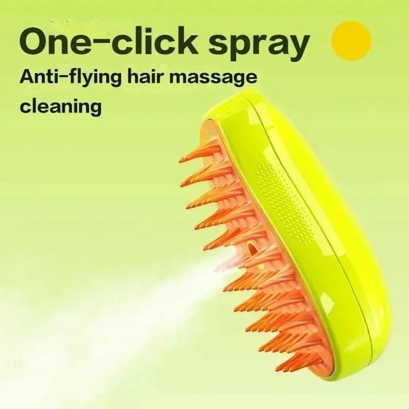 Steam Brush for Pets with Coat Care and Hair Removal