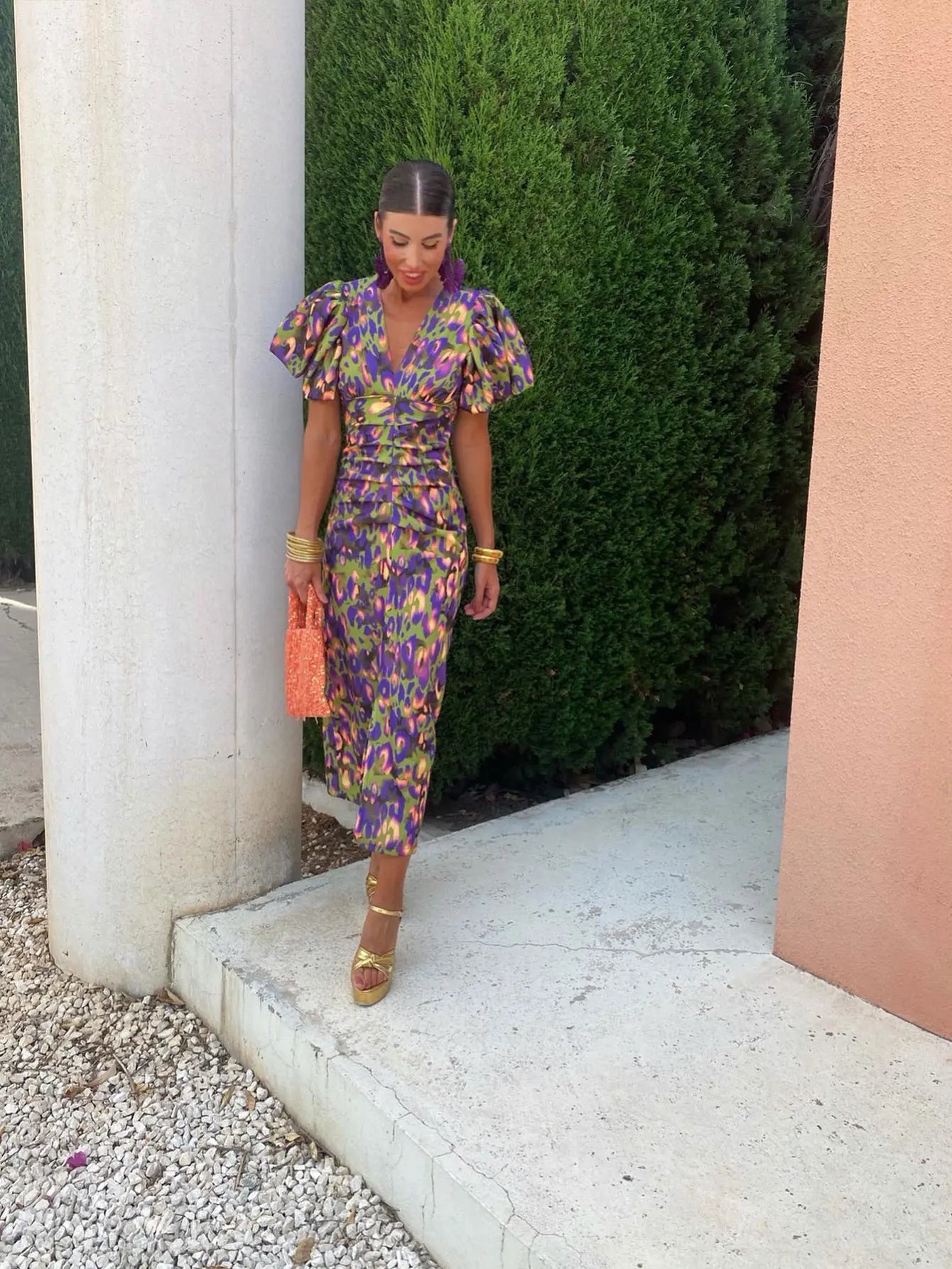 Party Puff Sleeve Dress | Midi