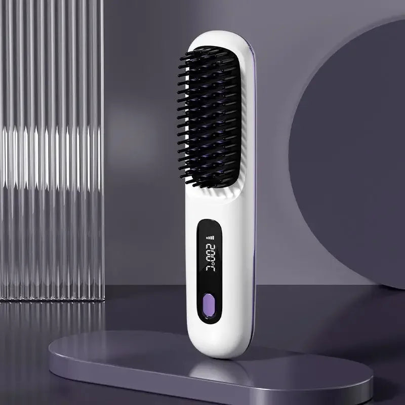 Wireless Hair Straightener | USB Charging & LCD Display | Ceramic & Ion Technology