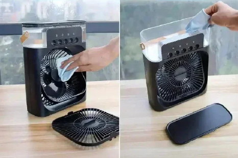 Portable 3-In-1 Mini Air Cooler, Humidifier, and Night Light for Desk