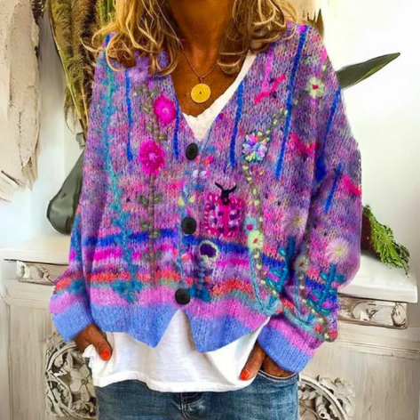 Women's Floral Cardigan | Knit