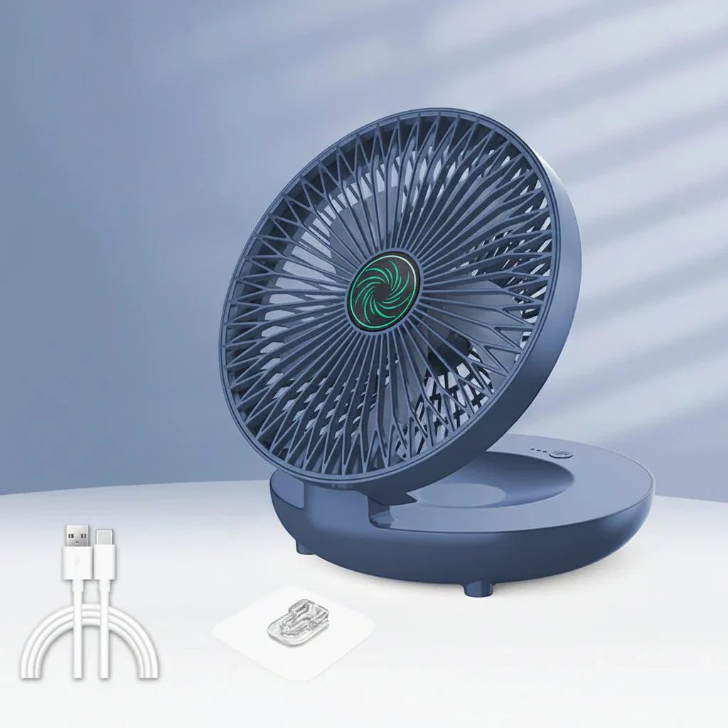 Portable USB Fan with 3 Speed Settings, Foldable and Compact Design