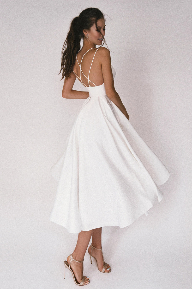 Formal Midi Party Dress with V-Neck for Women | Elegant Evening Style