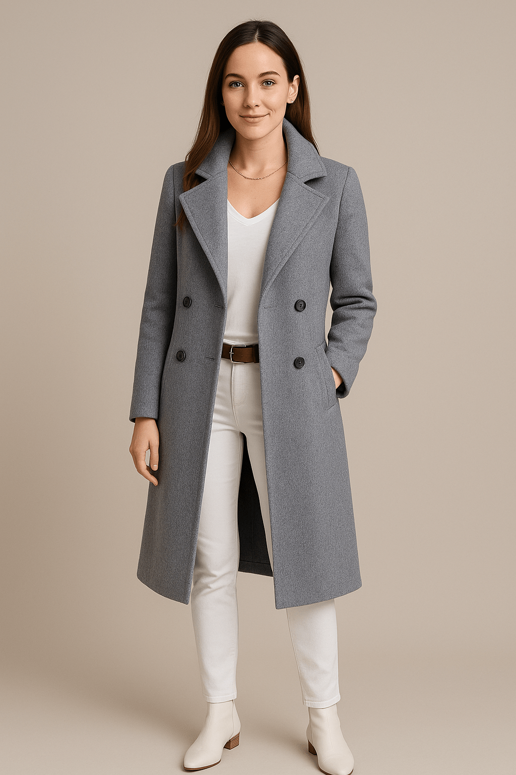 Women's Lapel Collar Trench Coat | Mid-Length