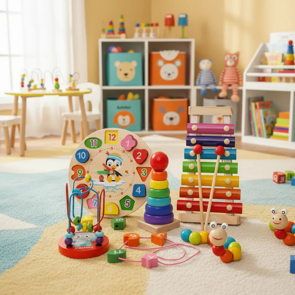 5-in-1 Montessori Learning Set – Creative Development for Babies from 6 Months
