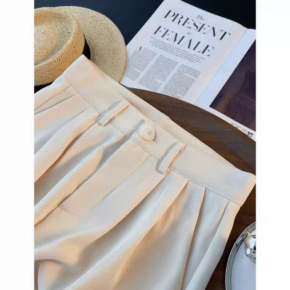 High Waisted Pleated Trousers for Women - Nina