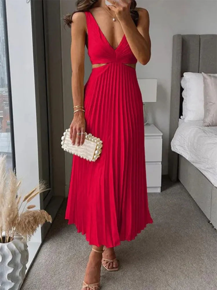 Party V-Neck Loubei Dress | Long