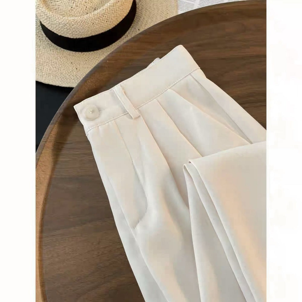 High Waisted Pleated Trousers for Women - Nina