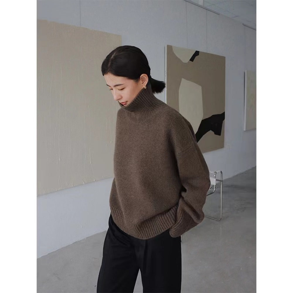 Knit Turtleneck Sweater with Long Sleeves for Women - Marusca