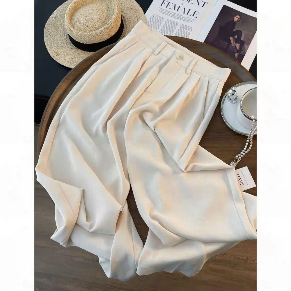 High Waisted Pleated Trousers for Women - Nina