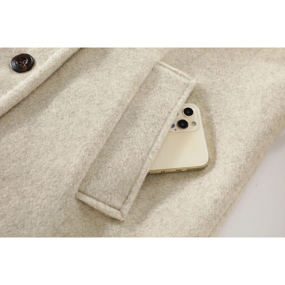 Double Breasted Wool Coat for Women - Lucia