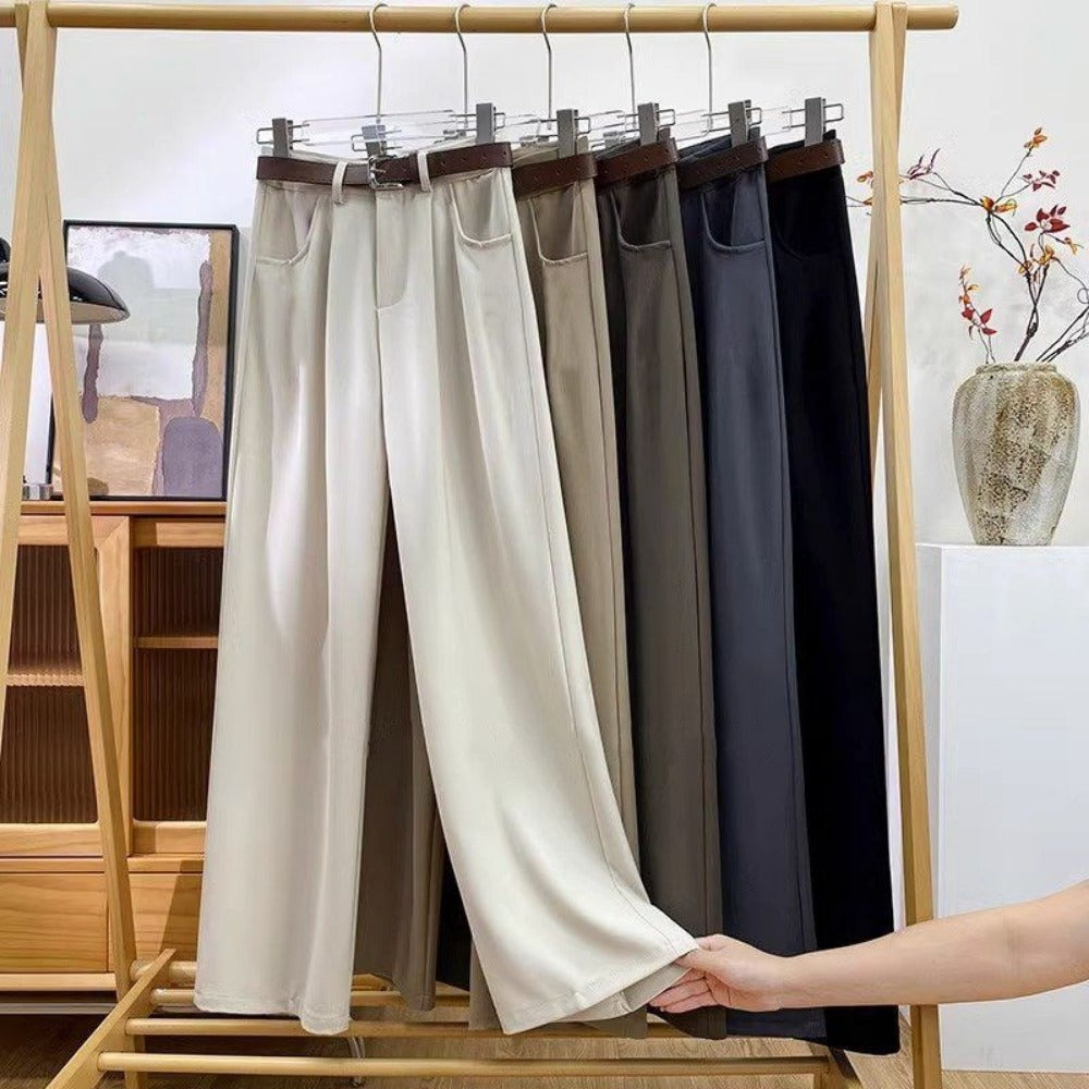 High Waisted Pleated Trousers for Women - Rossana