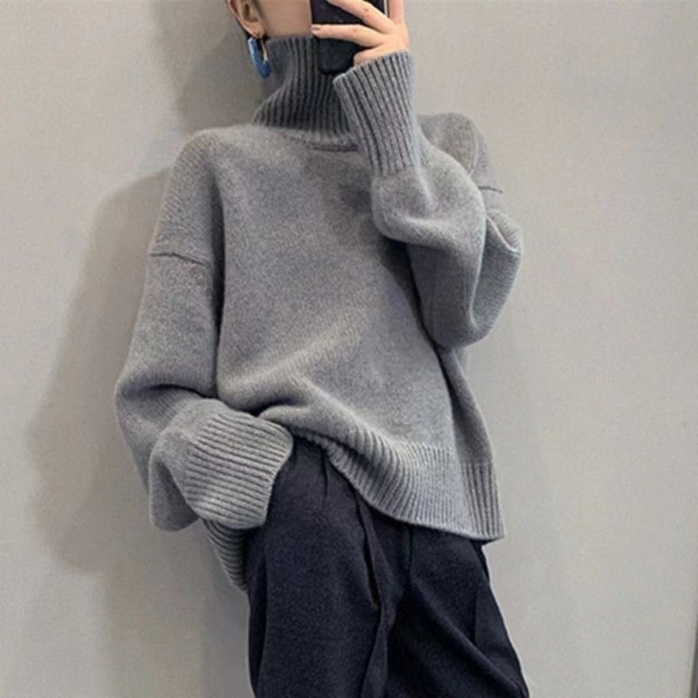 Knit Turtleneck Sweater with Long Sleeves for Women - Marusca