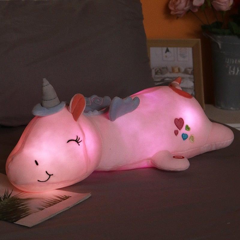 Glowing Unicorn Plush Toy | Cuddly Companion | Rainbow LED Lights | Ideal Gift for Children