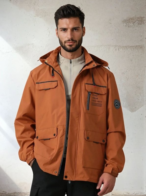 Men's Large Pockets Jacket | Hooded