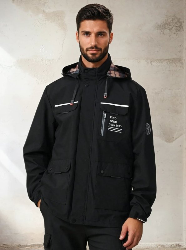 Men's Large Pockets Jacket | Hooded