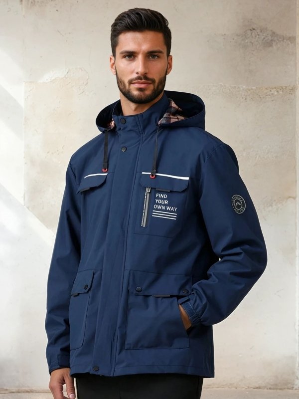 Men's Large Pockets Jacket | Hooded