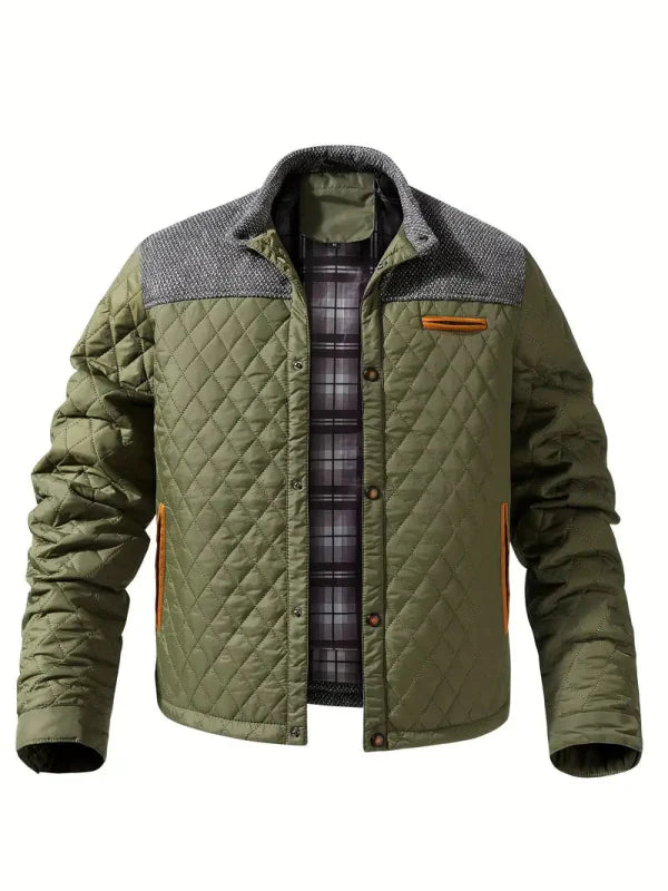 Men's Splicing Cotton Jacket | Lattice