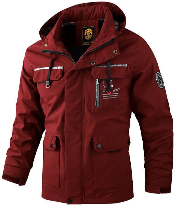 Men's Large Pockets Jacket | Hooded